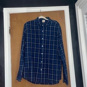 Baldwin casual button down blue shirt